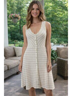 Anthropologie size Medium Postmark Sandstripe tank dress